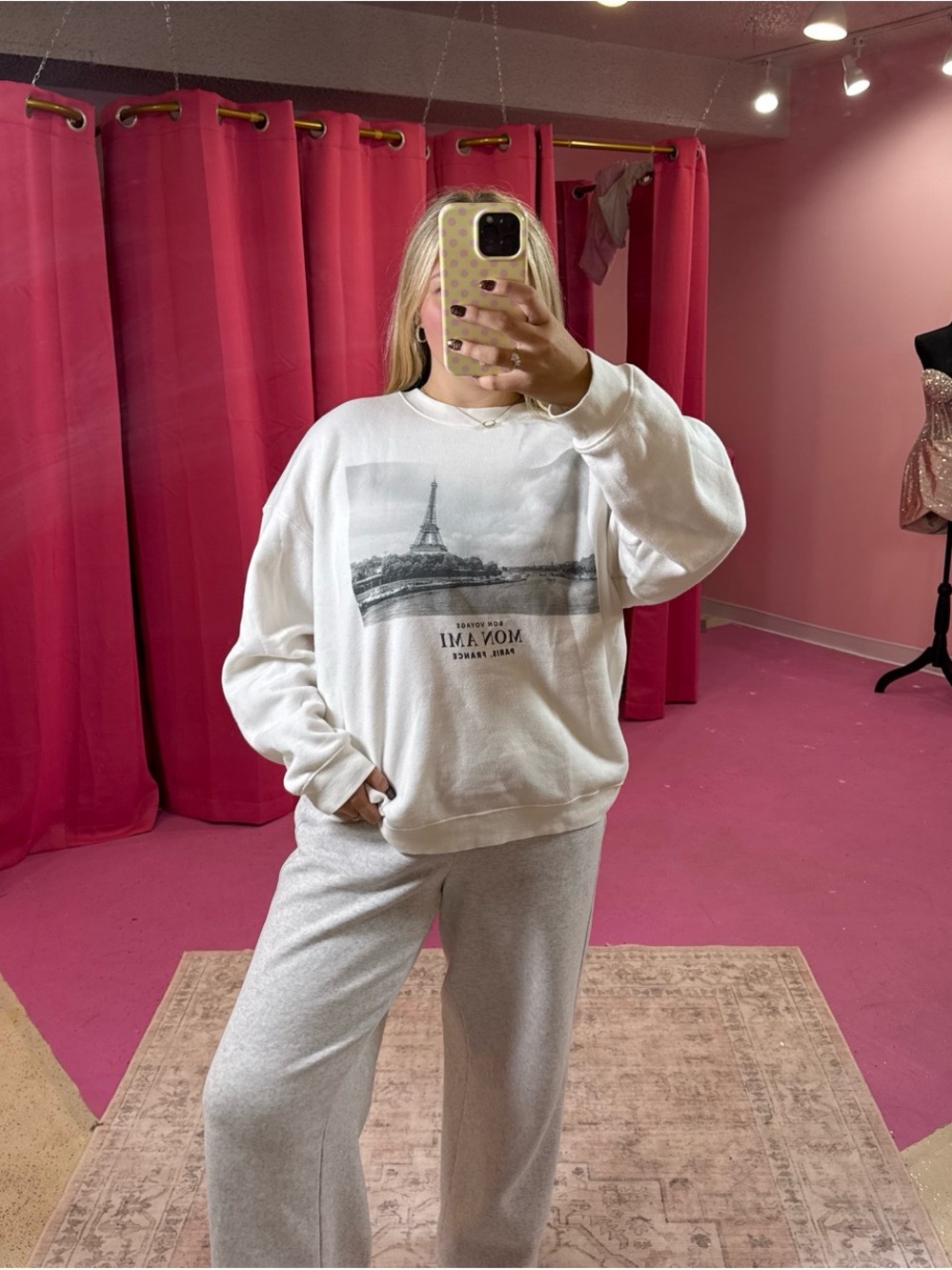 Target White Eiffel Graphic Crewneck Sweatshirt